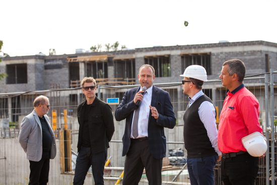 The rafters are up for the new row houses and twin villas of Mežaparka Rezidences!