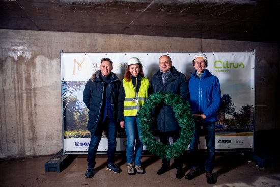 Mežaparka Biroji celebrates its “topping out”